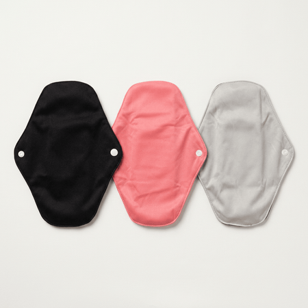 Lot de 3 Serviettes Hygiéniques Lavables Flux Abondant — Charbon de Bambou - faham lingerie